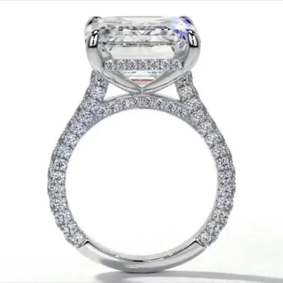 \\ NEW \\ S925 STERLING SILVER \\ ENGAGEMENT DIAMOND RING\\CUTE RING\\SHINY RING - Picture 2 of 7